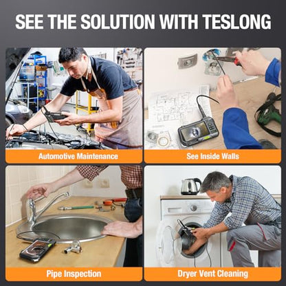 Teslong Endoscope Replacement Cable with Light, Dual Lens Inspection Camera 5.5mm/0.21inch Waterproof Probe Compatible with NTS500, NTS300(3.3FT)