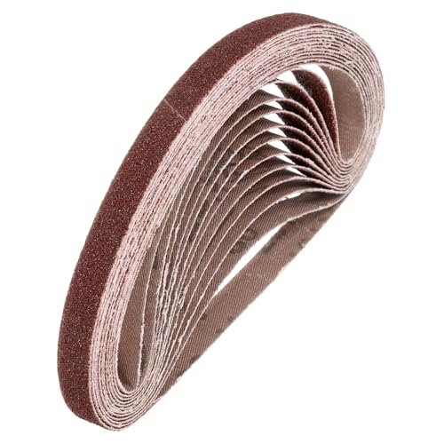 HARFINGTON 1/2 x 18 Inch Sanding Belts, 10 Pcs 60 Grits Aluminum Oxide - size: 1/2x18 inch(60 grit)