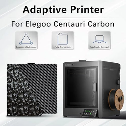 Diamond+Carbon Plate for ELEGOO Centauri Carbon Build Plate 260x271mm, Dual-Sided PEO PET Magnetic Spring Steel Bed CC/CC2 Plate, High-Temp Resistant Printing Surface for ELEGOO CC/CC2 3D Printer - size: 260x271mm for Centauri Carbon