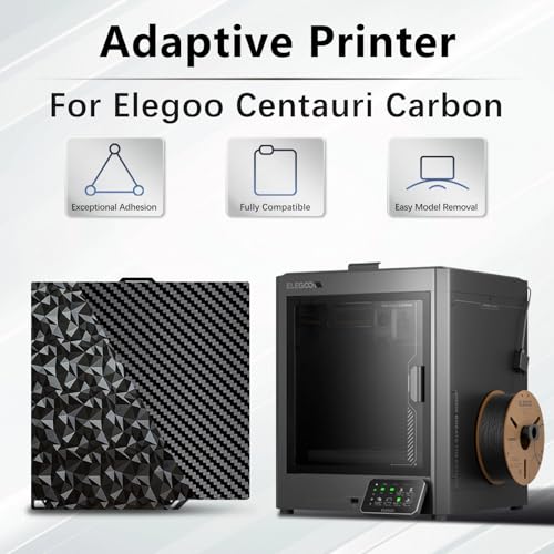 Diamond+Carbon Plate for ELEGOO Centauri Carbon Build Plate 260x271mm, Dual-Sided PEO PET Magnetic Spring Steel Bed CC/CC2 Plate, High-Temp Resistant Printing Surface for ELEGOO CC/CC2 3D Printer - size: 260x271mm for Centauri Carbon