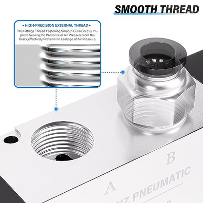 TAILONZ PNEUMATIC 1/4"NPT 5 Way 2 Position Air Hand Lever Operated Valve Pneumatic Solenoid Valve Manual Control Push-Pull 4H210-08 - size: 1/4"NPT