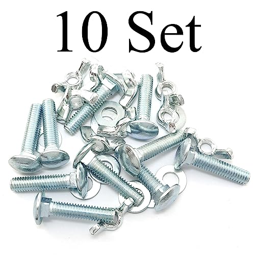 10pcs Carriage Bolts Wing Nuts Wing Screw 5/16-18x1-1/2" with Washers Lightweight and Portable for Fasteners - size: 5/16-18x1-1/2Inch