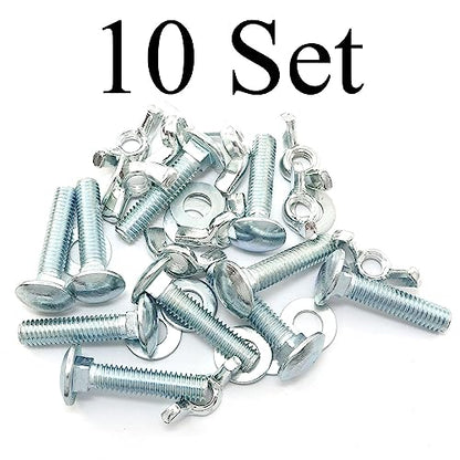 10pcs Carriage Bolts Wing Nuts Wing Screw 5/16-18x1-1/2" with Washers Lightweight and Portable for Fasteners - size: 5/16-18x1-1/2Inch