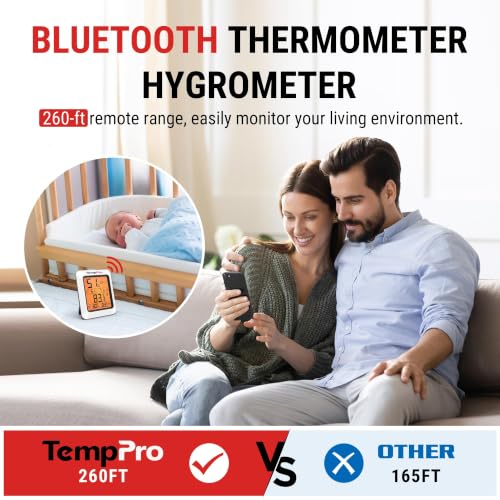 TempPro TempAir Bluetooth Hygrometer Thermometer for Greenhouse Up to 260ft - size: Bluetooth