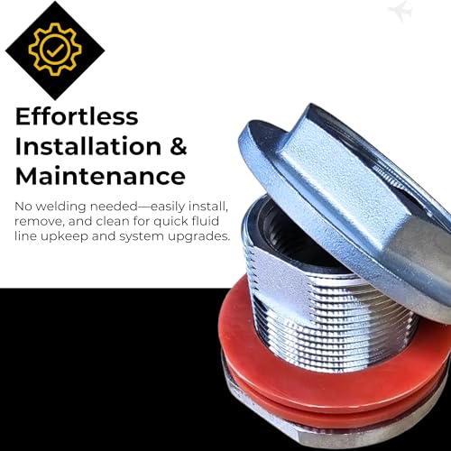 1" NPT SS304 Heavy Duty EZ Seal Weldless Bulkhead w/BUNA-N Gaskets - size: 1"-Heavy Duty - BUNA N, style: Pack of 1