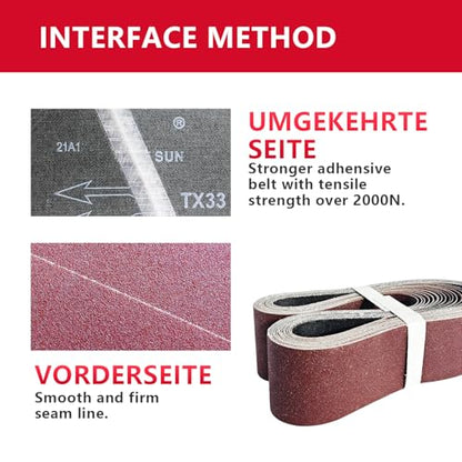 4x36 Inch Sanding Belts, 20-Pack Assortment, 5 Grits 80-320, Belt Sander Paper - size: 4x36(20pcs)