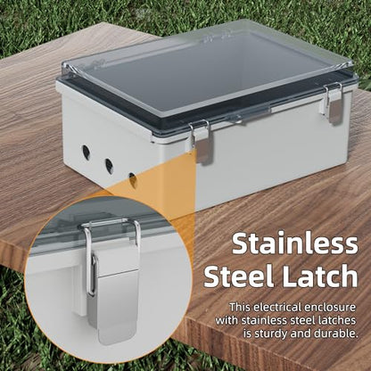 Joinfworld Clear Electrical Enclosure Box 12.8x8.8x4.2 for WiFi Router - size: 12.8x8.8x4.2 inches
