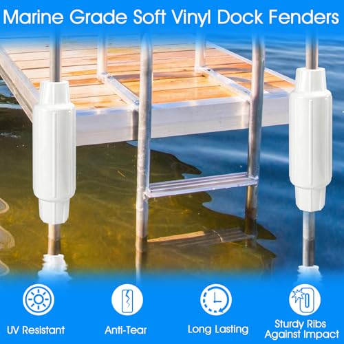 Dock Bumpers for Poles/Post, Boat Dock Bumpers Fenders - color: White-2pk, size: 22.44 Inch Length