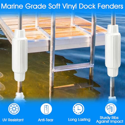Dock Bumpers for Poles/Post, Boat Dock Bumpers Fenders - color: White-2pk, size: 22.44 Inch Length