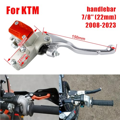 22mm 7/8'' Motocross Right Brake Master Cylinder Clutch Pump Brake Lever for SX SX-F EXC-F EXC XC XC-W XC-F TPI 6Days 125-530 2008-2023 (Orange) - color: Orange