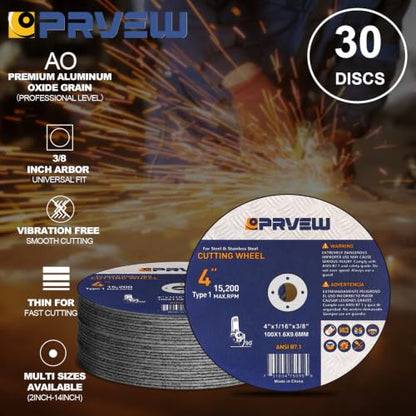 30-Pack 4 Inch Cut Off Wheels,4 x1/16x3/8 Inch Quality Cutting Disc - style: 4"x1/16"x3/8"（30-PK）