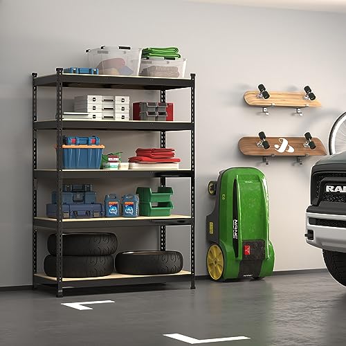 PrimeZone 48"W x 24"D x 72"H Garage Storage Shelves, 5-Tier Metal Shelving - size: 48"W x 24"D x 72"H