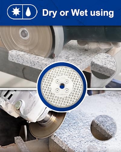 SHDIATOOL 4 Inch Diamond Grinding Disc Cutting Wheel 5/8-11 Arbor for Stone - size: 4" Single(Thread:5/8"-11)