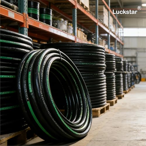 10Ft 3/8 Inch Hydraulic Hose (EN853 SAE 100R2AT -55MPa/7975PSI, 2-Layer Steel Braided),Heavy-Duty Industrial Hydraulic Oil Hose with Fittings