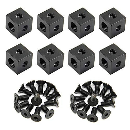 8PCS Black Corner Bracket Cube (20x20x20mm) for 6mm Slot Aluminum Extrusion Profile 2020 Series (Cube Corner-8PCS) - style: Cube Corner-8PCS