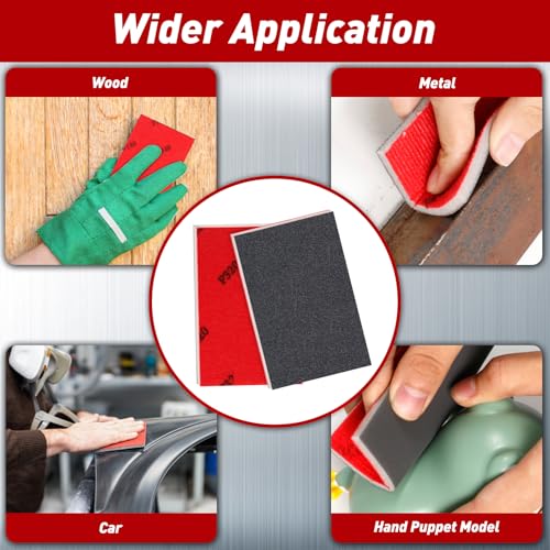 24 PCS Sanding Sponge Block 80-3000 Grit Wet Dry Sandpaper for Wood Metal - color: 80-3000g, size: 24 Pcs