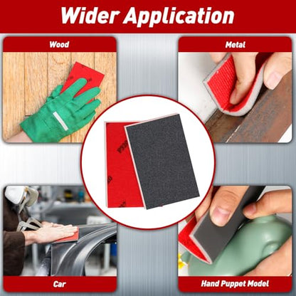 24 PCS Sanding Sponge Block 80-3000 Grit Wet Dry Sandpaper for Wood Metal - color: 80-3000g, size: 24 Pcs
