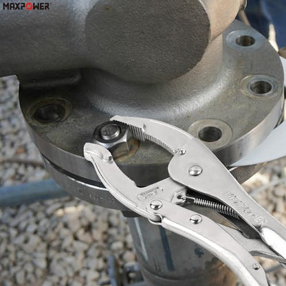 MAXPOWER 10" Curved Jaw Locking Pliers Set, 2.5" Wide Jaw Opening, 2-Pack - style: 10" large jaw