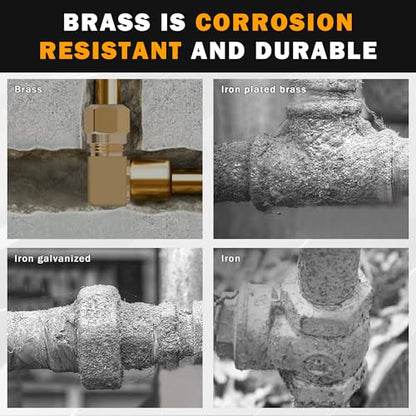 5PCS Brass DOT 1/2" Tube x 3/8" NPT Nylon Tubing 90 Degree Elbow - size: 1/2" OD x 3/8" NPT, style: 90°NPT Thread Elbows-5PCS
