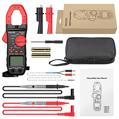 Proster Clamp Meter 2000 Counts TRMS, AC Current Clamp Multimeter - color: Red, size: 2000Counts