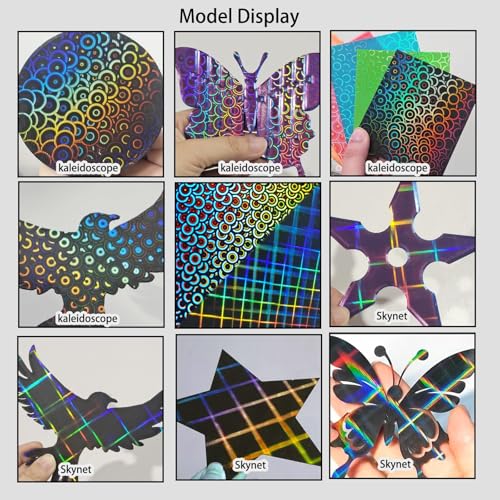 Double-Sided Printing Holographic Heatingbed for Bambu Lab A1 Mini. Smooth Kaleidoscope and Smooth Mesh Spring Steel Build Plate Flexible Platform,184x184mm for Bambus A1 Mini 3D Printer Parts. - color: Skynet+Kaleidoscope