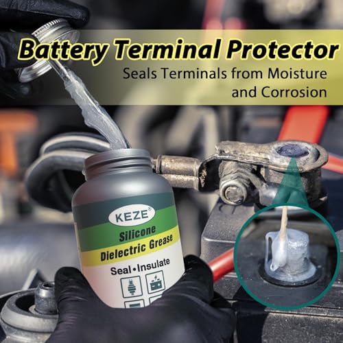 Keze Dielectric Grease Automotive Electrical Grease for Connectors Grasa 8 oz Brake Grease Copper Anti Seize Lubricant 8 oz