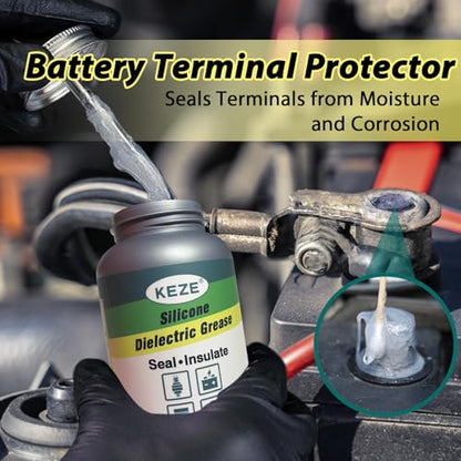 Keze Dielectric Grease Automotive Electrical Grease for Connectors Grasa 8 oz Brake Grease Copper Anti Seize Lubricant 8 oz