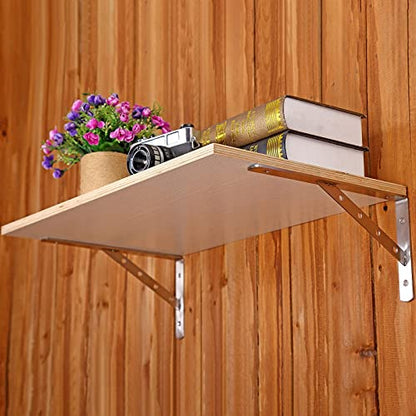2 Pack Heavy Duty Shelf Brackets 12 Inch, Solid Stainless Steel Angle Bracket, Max Load 440lbs - Silver - size: 12"(Solid Brackets-Silver)