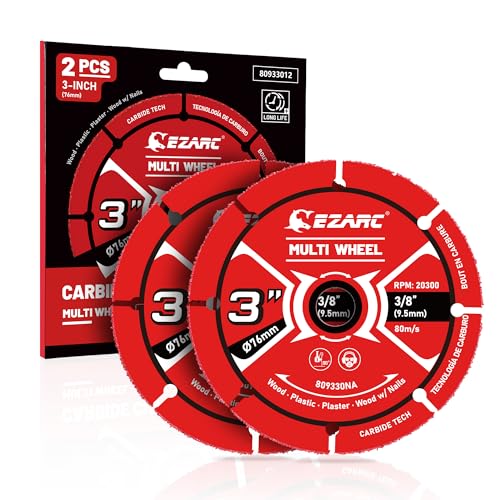 EZARC 3 Inch Carbide Cut Off Wheels for Wood, Nails, Plaster, 2-Pack - style: 3 Inch