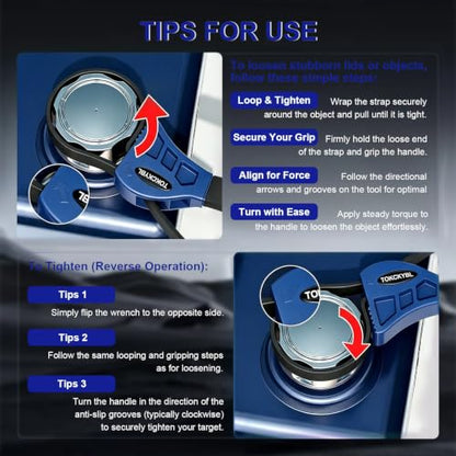 2-Piece Heavy-Duty Strap Wrench Set Upgrade, 4" to 6" Diameter - color: Blue