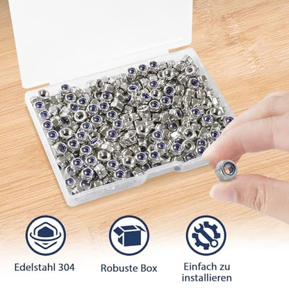 M4-0.7 Lock Nut, 240Pcs Stainless Steel Nylock Insert Locking Nut - size: M4-0.7, 240 Pack