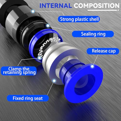30-PACK 4MM Tube OD Straight Push to Connect Fittings,PU-4 Union/Coupler Pneumatic Quick Connect Air Line Push Lock Hose Fittings - size: 4MM OD/BLUE