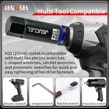 22mm Hex Impact Bit Socket, H22 1/2" Drive Allen Socket, Cr-Mo - size: 1PC | H22 22MM