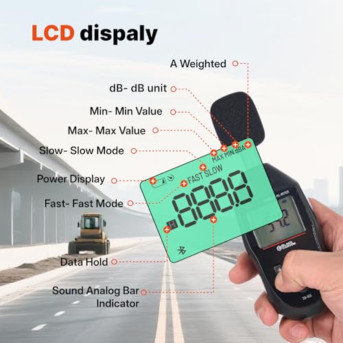 BLACK CANYON Sound Level Meter – Digital DB Meter, Sound Decibel Meter, Decibel Reader, Noise Decibel Reader, 30–130dB, 30Hz–8kHz, A-Weighting,Auto Power-Off, LCD Display (Classic Black)