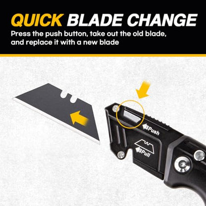 Komelon Folding Utility Knife, Includes 4 Blades