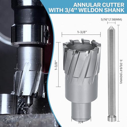 KEENTECH Carbide-Tipped Annular Cutter 1-3/8" Diameter x 1-3/8" Depth - size: 1-3/8" Dia * 1-3/8" Depth