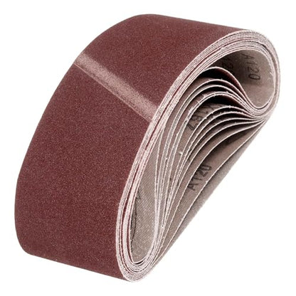 HARFINGTON 3 x 18 Inch Sanding Belts, 12 Pcs 120 Grits Aluminum Oxide Abrasive Belt Sander File Belt for Woodworking, Metal Polishing, Knife Sharpener - size: 3 x 18 Inch(120 Grit)