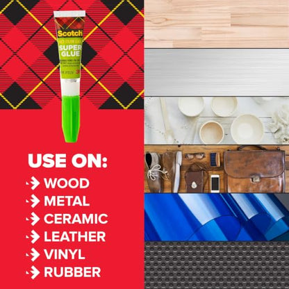 Scotch Super Glue Gel, .07 oz, 2-Pack, Dries Quickly with a Permanent Hold (AD112)