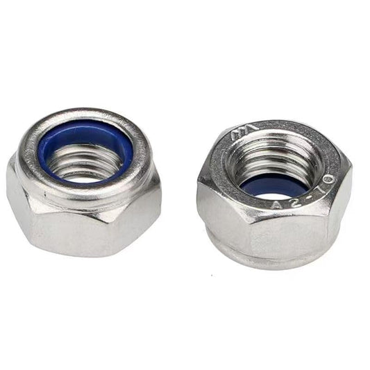 60Pcs M2.5 Self-Lock Nylon Inserted Hex Lock Nuts 304 Stainless Steel M2.5-0.4 Self Clinching Nuts - size: M2.5(60pcs)