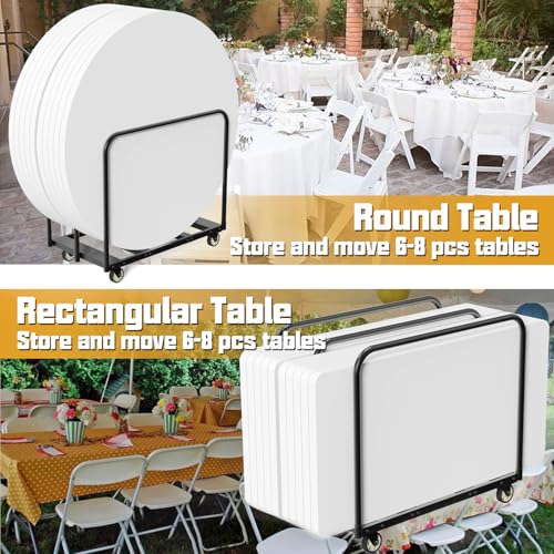 24In Width Folding Table Cart,3 Pole for Separating Area,6 Table Capacity - size: 24In