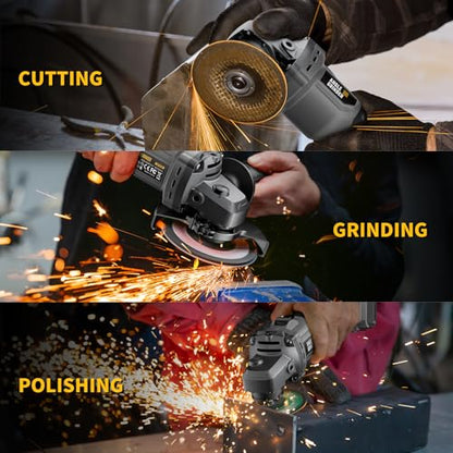 Cordless Angle Grinder 4-1/2" Compatible with DEWALT 20V MAX Battery - color: Deep Grey