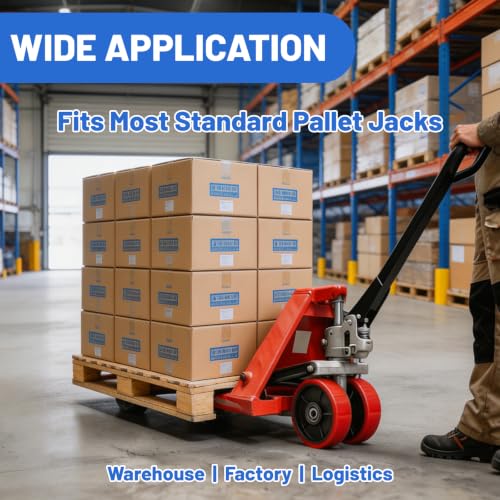 Complete Pallet Jack Wheels Replacement Kit with Axles, Red PU,Heavy-Duty - color: Red, size: 7" X 2" & 3.75" X 3"