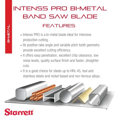 Starrett Intenss PRO Bi-Metal Band Saw Blade, 9' 6" L x 3/4" W x .035" T - size: 9' 6" L x 3/4" W, style: Intenss PRO