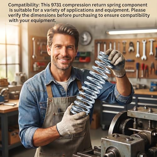 9731 Compression Spring ，Spring Steel Construction, Nickel-Plated Finish, 0.105 GA x 7/8 in. x 3 in. 2-Pack， 9731