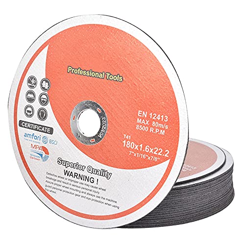 ALL-CARB 50 Pack 7 Inch x 1/16 Inch x 7/8 Inch Cutting Wheel Metal and Stainless Steel Cut Off Wheels Thin Metal Cutting Disc Fit for Angle Grinders - size: 7x1/16x7/8