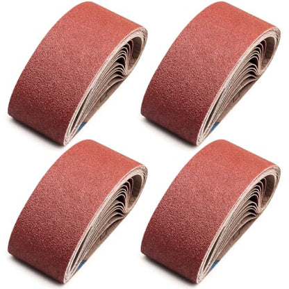 Taokyid 3 x 21-Inch Sanding Belts for Belt Sander 40 80 120 240 Grit 24 PCS - size: 3x21 inch