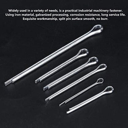 555Pcs Cotter Pin Assortment Kit, Industrial Zinc Plated Split Cotter Pin Set, Mechanical Fasteners, Metal Fastener Set, Hardware Assortment Kit for Machinery