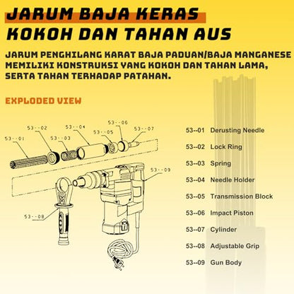 1400W Electric Needle Scaler with 23 Needles