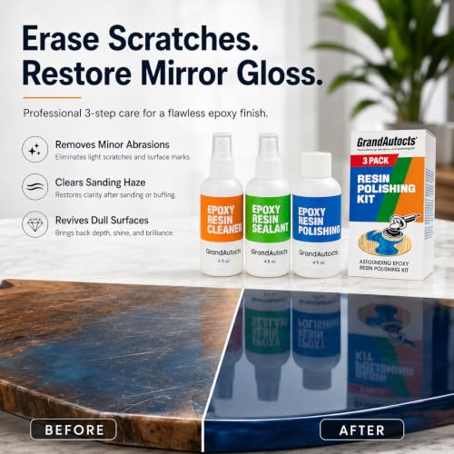 Resin Polishing Kit for Epoxy Resin, 3Pcs Polish & Scratch Removal