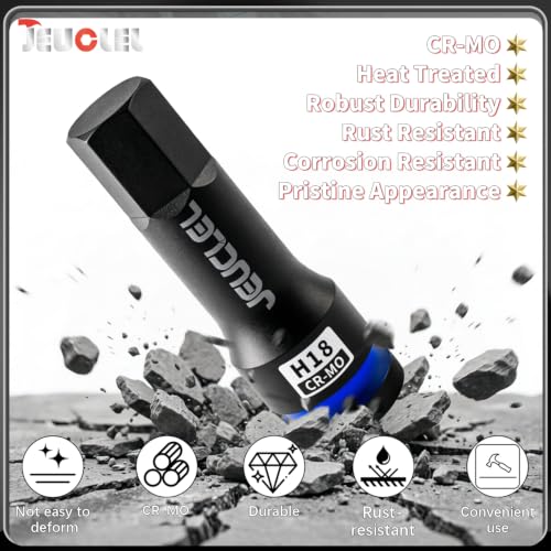18mm Hex Impact Bit Socket, H18 1/2" Drive Allen Socket, Cr-Mo - size: 1PC | H18 18MM